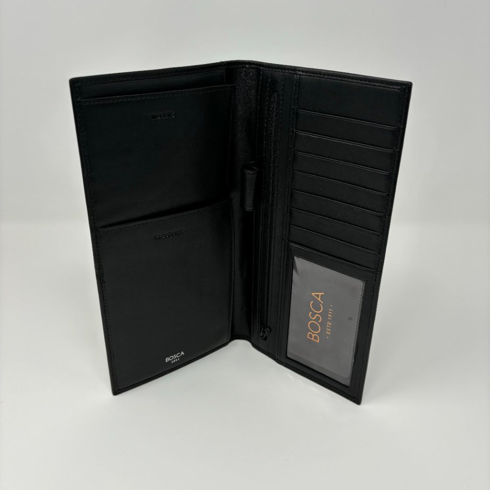 NEW bosca flight attendant passport wallet